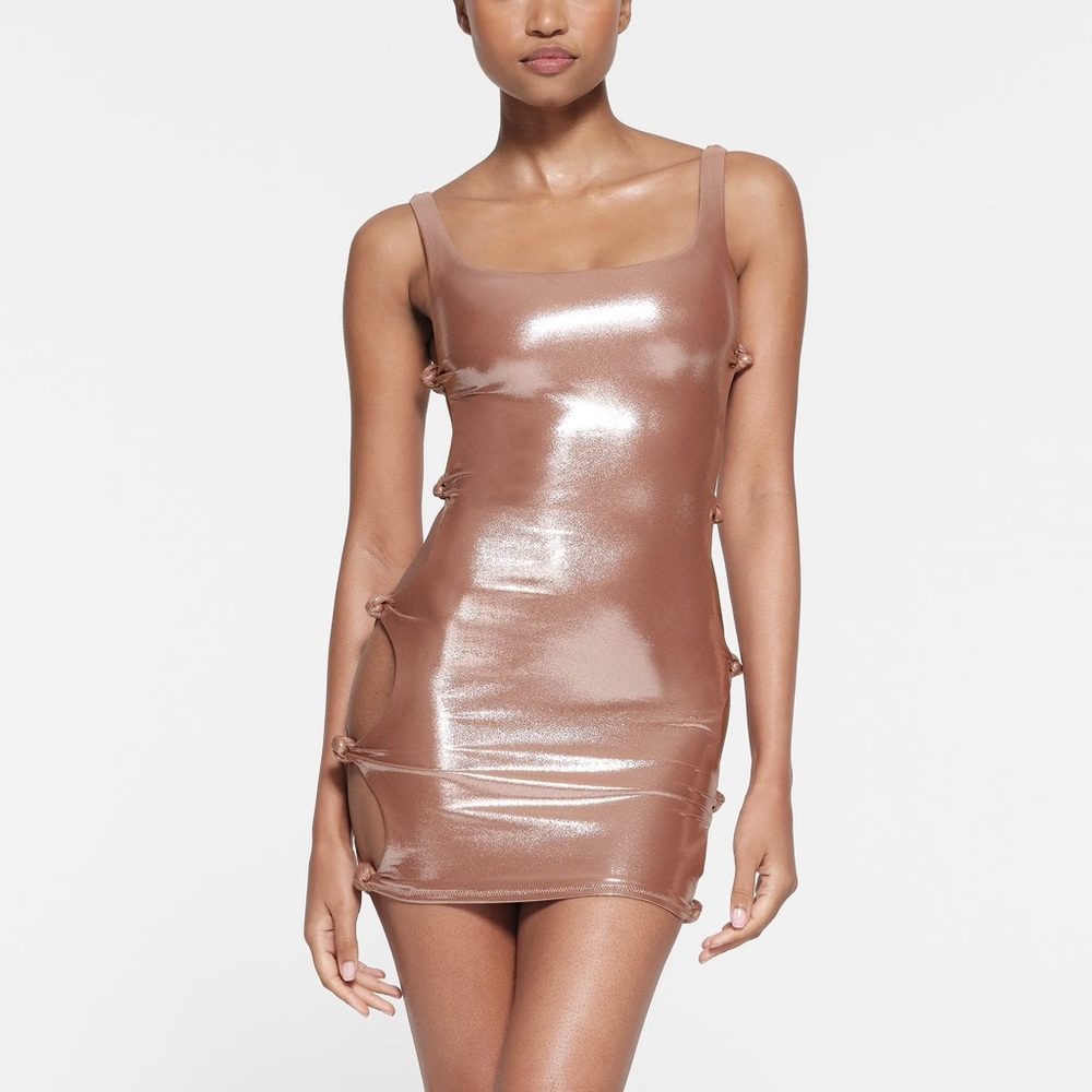 SKIMS Liquid Shine Swim Knotted Tank Dress
